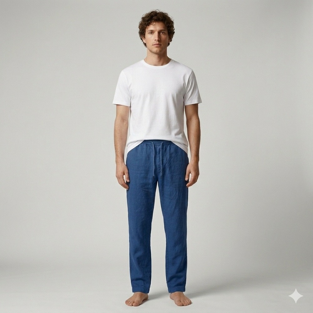 NWT‎ Scotch & Soda Fave Men Blue Linen Cotton Garment Dye Chino Pants